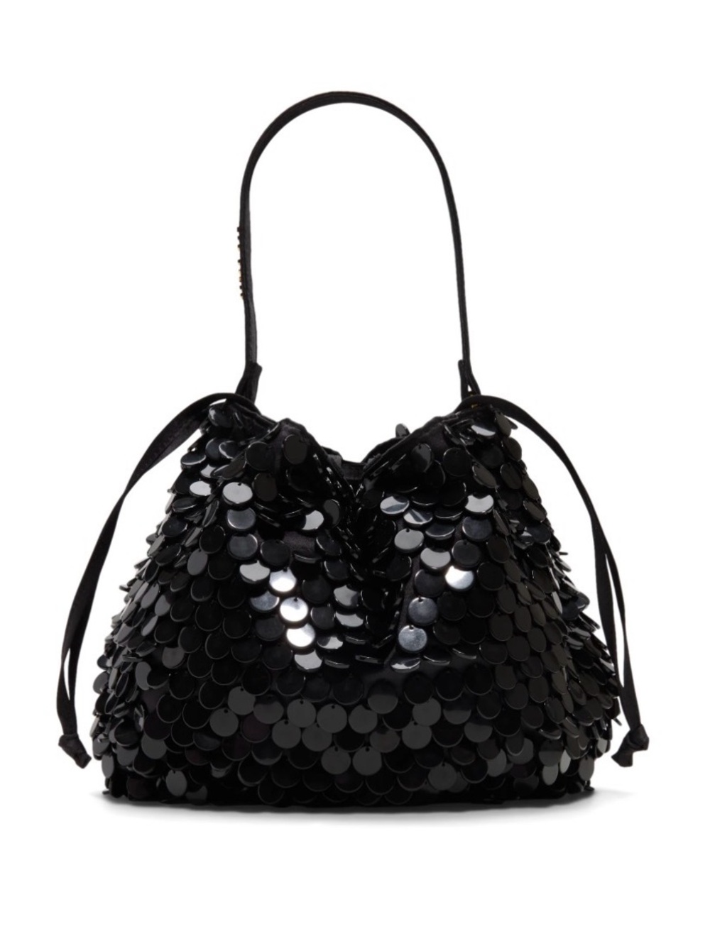Ted Baker London Black Sequin Drawstring Shoulder Bag